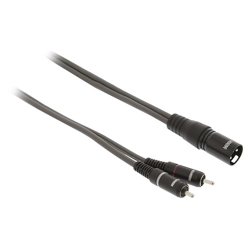 Sweex Câble Stéréo XLR / 2x RCA Mâle/Mâle Gris - 1.5 m pas cher