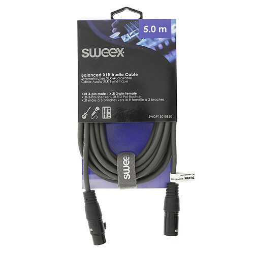 Sweex Câble XLR Mâle/Femelle (5m) pas cher