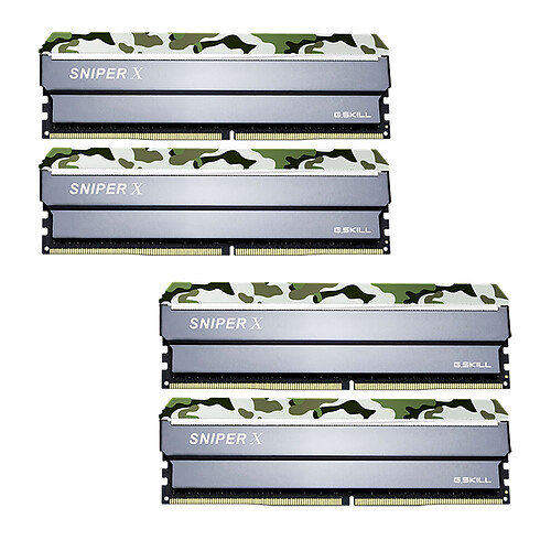 G.Skill Sniper X Series 64 Go (4x 16 Go) DDR4 3000 MHz CL16 - Camouflage Vert/Blanc pas cher