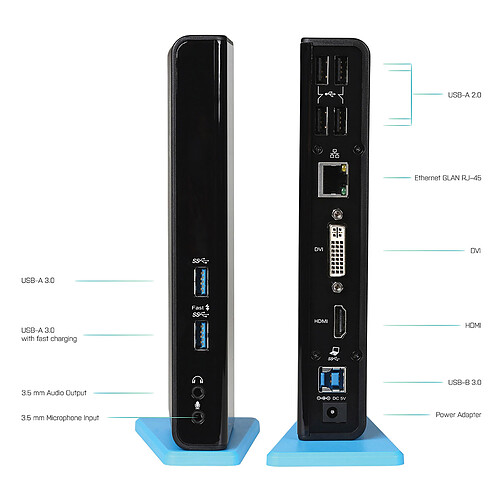 i-tec USB 3.0 Dual Docking Station USB Charging Port pas cher