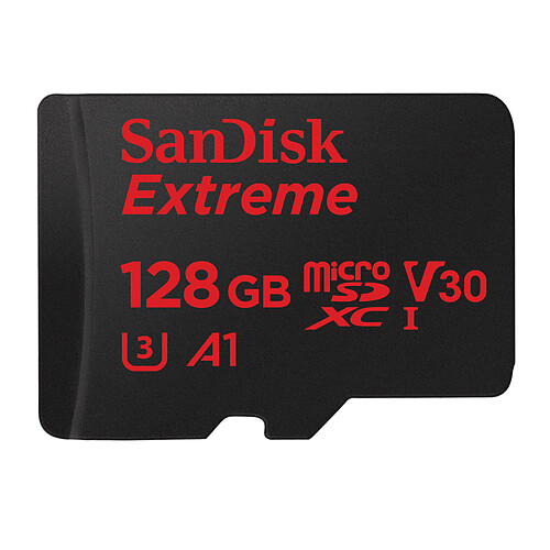 SanDisk Extreme microSDXC UHS-I U3 V30 128 Go + Adaptateur SD pas cher