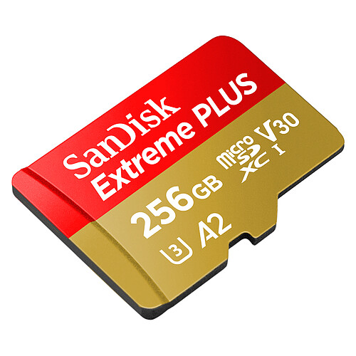 SanDisk Extreme Plus microSDXC UHS-I U3 A2 V30 256 Go + Adaptateur SD pas cher