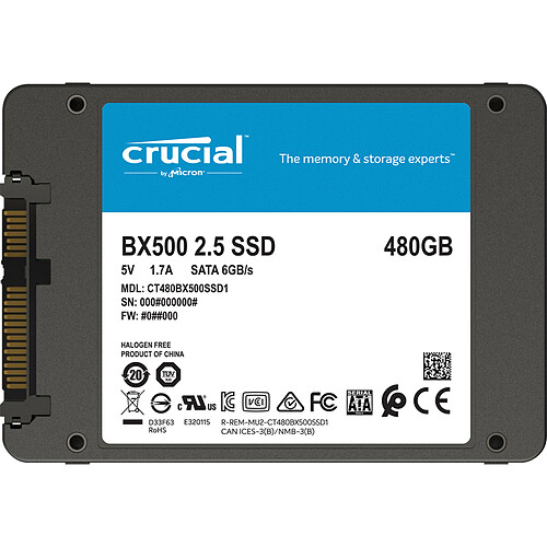 Crucial BX500 480 Go pas cher