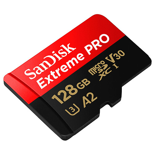 SanDisk Extreme Pro microSDXC UHS-I U3 V30 A2 128 Go + Adaptateur SD pas cher