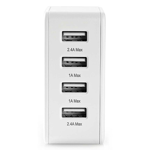 Nedis Chargeur mural USB avec 4 sorties USB-A - Blanc pas cher