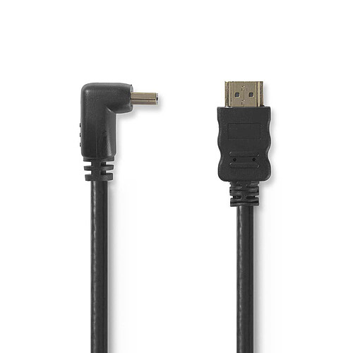 Nedis Câble HDMI coudé à 90° haute vitesse avec Ethernet Noir (1.5 mètre) pas cher