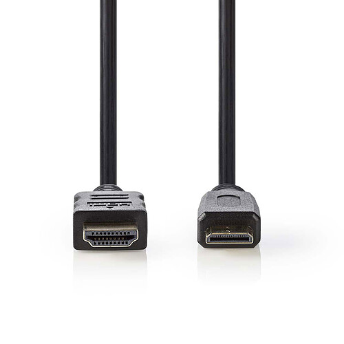 Nedis Câble Mini HDMI mâle / HDMI mâle haute vitesse avec Ethernet Noir (2 mètres) pas cher
