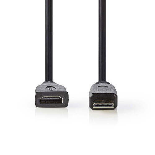 Nedis Câble Mini HDMI mâle / HDMI femelle haute vitesse avec Ethernet Noir (20 cm) pas cher