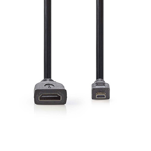 Nedis Câble Micro HDMI mâle / HDMI femelle haute vitesse avec Ethernet Noir (20 cm)) pas cher