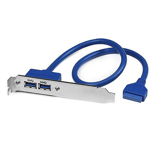 StarTech.com Câble adaptateur USB 3.0 IDC 20 broches vers plaque à 2 ports USB A encastrés pas cher