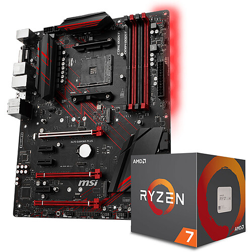 AMD Ryzen 7 2700X Wraith Prism Edition (3.7 GHz) + MSI X470 GAMING PLUS pas cher