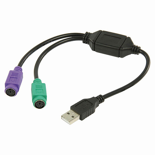 Nedis Câble adaptateur USB vers PS/2 Noir pas cher