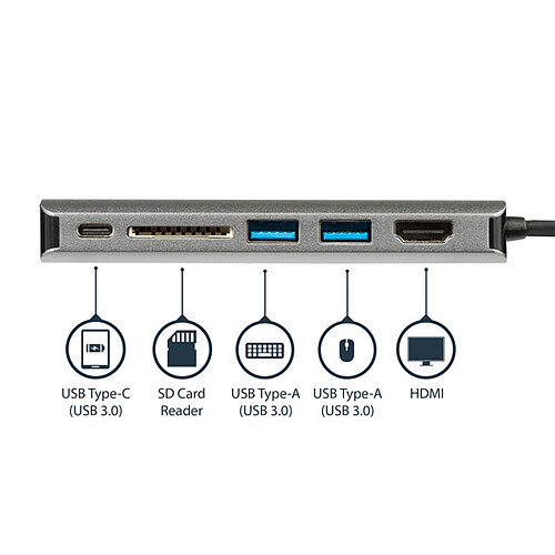 StarTech.com Adaptateur multiport AV numérique USB-C avec HDMI 4K - Lecteur de carte SD et PD pas cher
