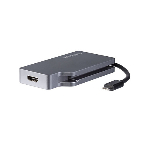StarTech.com Adaptateur Multiport USB-C avec HDMI/VGA/Mini DisplayPort ou DVI - affichage jusqu'à 4K60Hz - Aluminium Gris Spatial pas cher