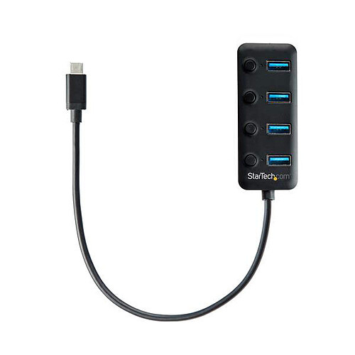 StarTech.com Hub USB 3.0 Type-C à 4 ports avec interrupteurs marche/arrêt pas cher