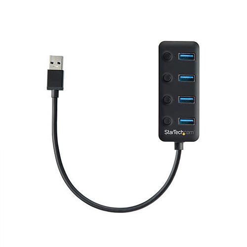 StarTech.com Hub USB 3.0 portable à 4 ports avec interrupteurs marche/arrêt pas cher