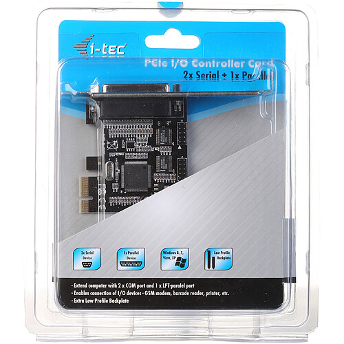 i-tec PCI-Express Card 2x Serial RS232 + 1x Parallel DB25 (PCE2S1) pas cher
