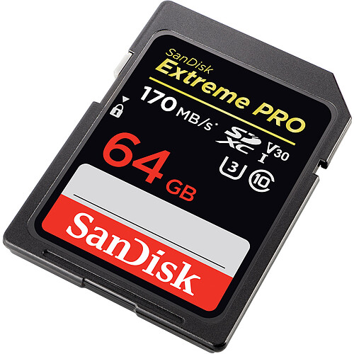 SanDisk Carte mémoire SDXC Extreme PRO UHS-I U3 64 Go pas cher