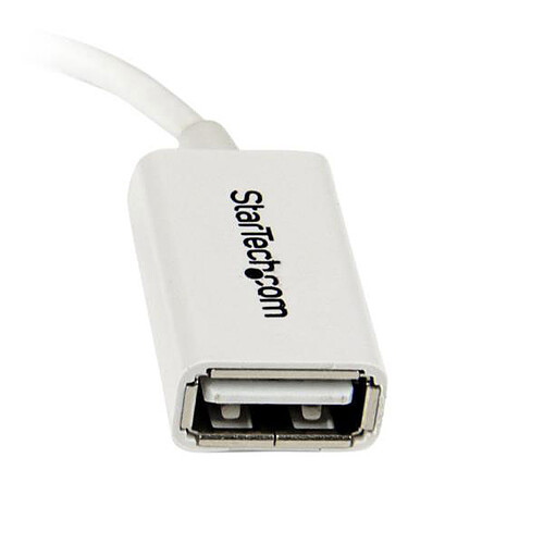 Startech.com Adaptateur micro USB B mâle / USB 2.0 Host OTG femelle - Blanc pas cher