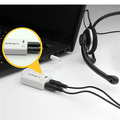 StarTech.com Adaptateur pour casque avec prises écouteur et micro séparées mini jack 3.5 mm M/F pas cher