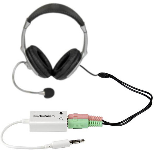 StarTech.com Adaptateur pour casque avec prises écouteur et micro séparées mini jack 3.5 mm M/F pas cher