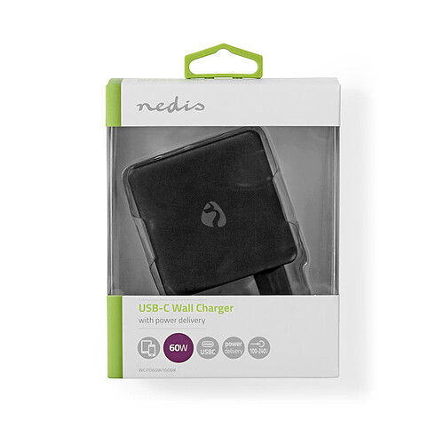 Nedis Chargeur mural USB-C 60W (Noir) pas cher