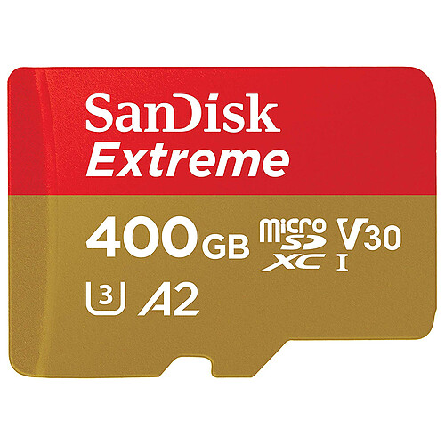 SanDisk Extreme microSDXC UHS-I U3 A2 V30 400 Go + Adaptateur SD pas cher