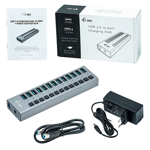 i-tec USB 3.0 Charging Hub 13 Port + Power Adapter 60W pas cher