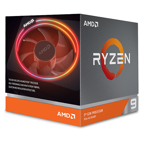 AMD Ryzen 9 3900X Wraith Prism LED RGB (3.8 GHz / 4.6 GHz) pas cher