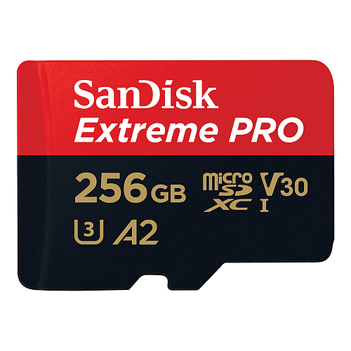 SanDisk Extreme Pro microSDXC UHS-I U3 V30 A2 256 Go + Adaptateur SD pas cher