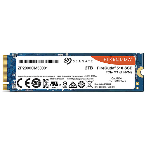 Seagate SSD FireCuda 510 M.2 PCIe NVMe 2 To pas cher