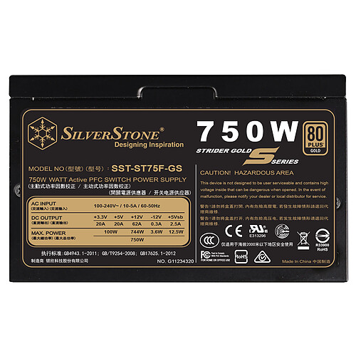 SilverStone Strider ST75F-GS V3.0 80PLUS Gold pas cher