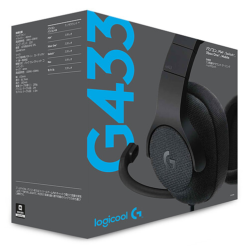 Logitech G G433 7.1 Surround Sound Wired Gaming Headset (Noir) pas cher