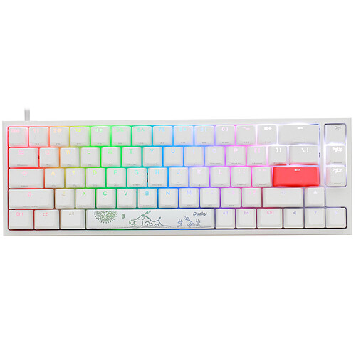 Ducky Channel One 2 SF RGB Blanc (Cherry MX RGB Silent Red) pas cher