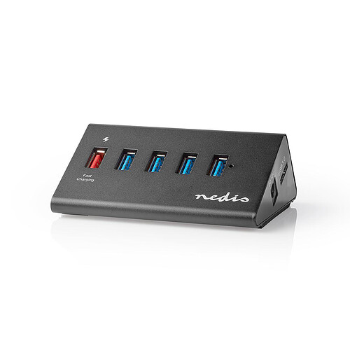 Nedis Hub USB 3.0 à 5 ports avec port de chargement QC 3.0 pas cher