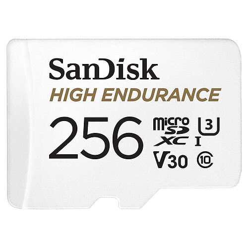 SanDisk High Endurance microSDXC UHS-I U3 V30 256 Go + Adaptateur SD pas cher