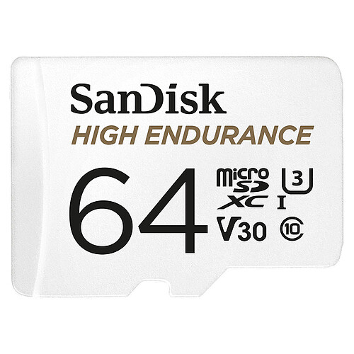 SanDisk High Endurance microSDXC UHS-I U3 V30 64 Go + Adaptateur SD pas cher
