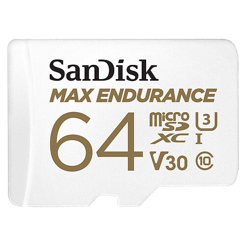 SanDisk Max Endurance microSDXC UHS-I U3 V30 64 Go + Adaptateur SD pas cher