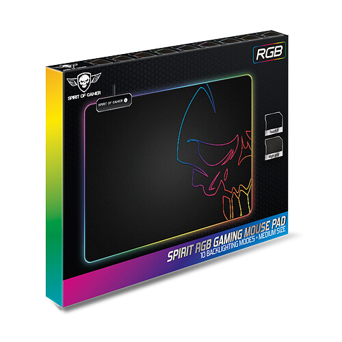 Spirit of Gamer Skull RGB Gaming Mouse Pad M pas cher