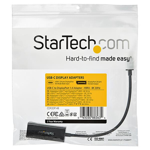 StarTech.com Câble adaptateur USB-C vers DisplayPort 8K 30Hz - M/F - 1.8 m pas cher