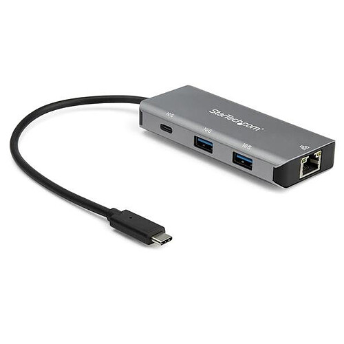 StarTech.com Hub USB-C à 3 ports USB (2 x USB type A + 1 x USB type C) et 1 port GbE pas cher