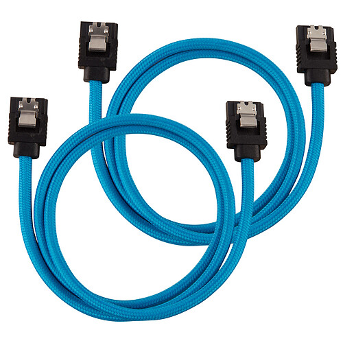 Corsair Câbles SATA gainés 60 cm (coloris bleu) pas cher