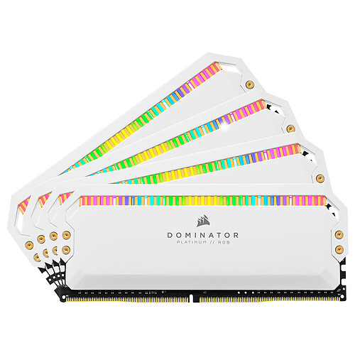 Corsair Dominator Platinum RGB 32 Go (4 x 8 Go) DDR4 4000 MHz CL19 - Blanc pas cher