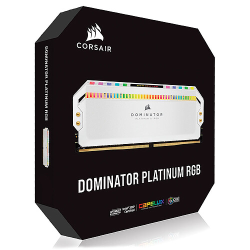 Corsair Dominator Platinum RGB 64 Go (4 x 16 Go) DDR4 3600 MHz CL18 - Blanc pas cher