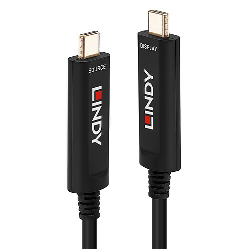 Lindy Câble Hybride Fibre Optique USB Type C Vidéo (30 m) pas cher