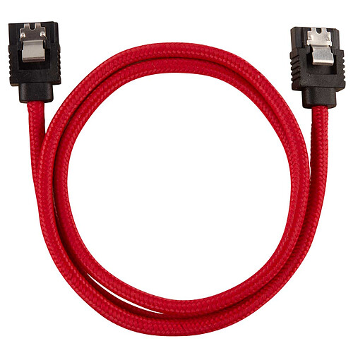 Corsair Câble SATA gainé Premium 60 cm (coloris rouge) - Lot de 2 pas cher
