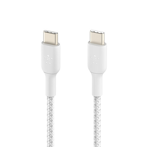Belkin 2x câbles USB-C vers USB-C renforcés (blanc) - 1 m pas cher
