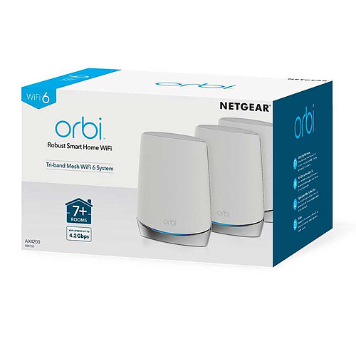 Netgear Orbi WiFi 6 AX4200 routeur + 2 satellites (RBK753-100EUS) pas cher