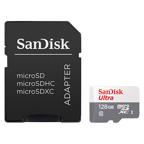 SanDisk Ultra microSDXC 128 Go + adaptateur SD pas cher