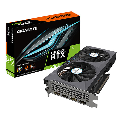 Gigabyte GeForce RTX 3060 Ti EAGLE OC 8G (rev. 2.0) (LHR) pas cher